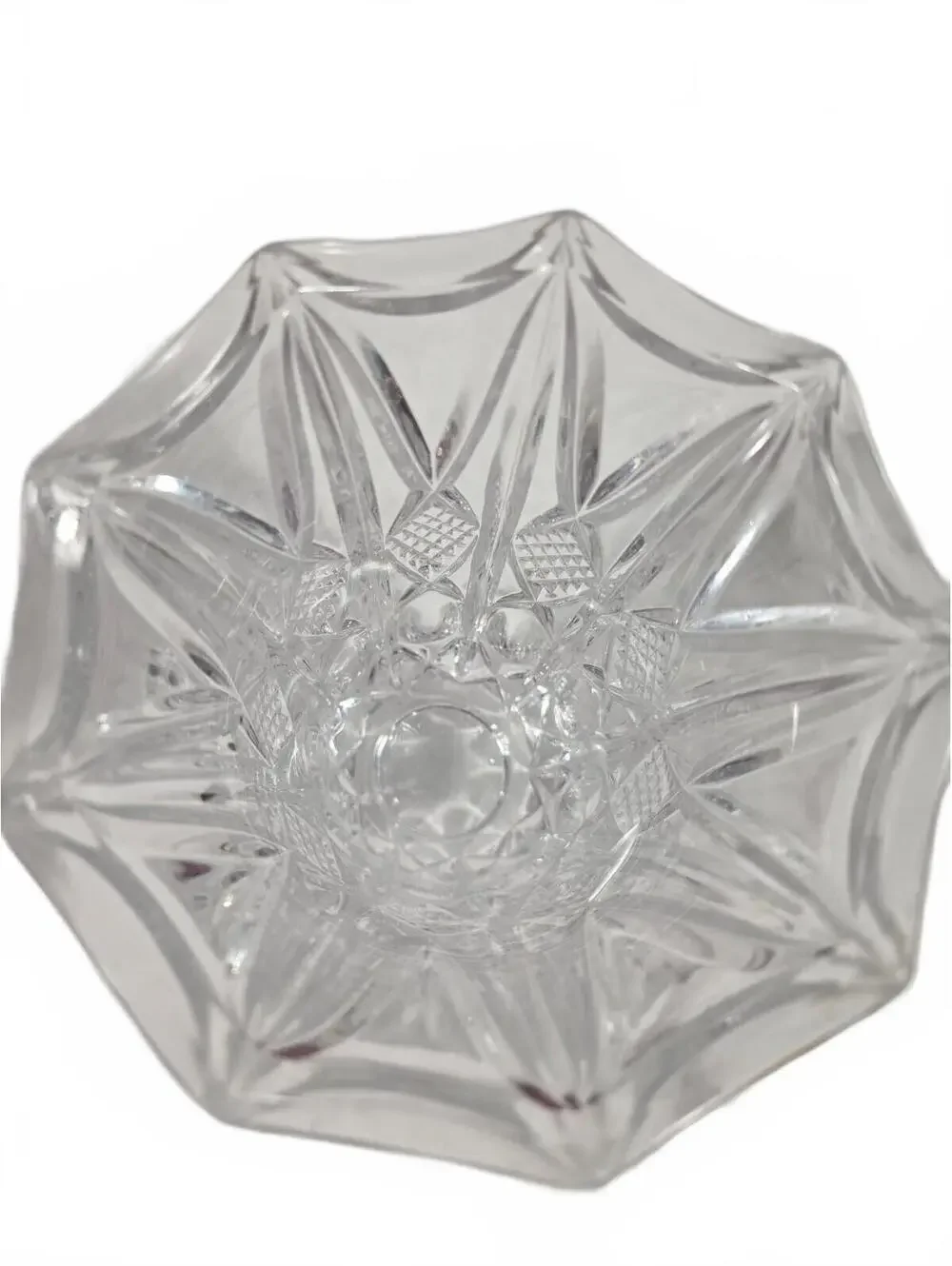 Vintage Cut Crystal Footed Vase 9.5